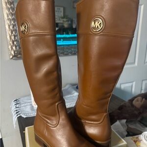 Michael Kors Brown Leather Knee-High Boots